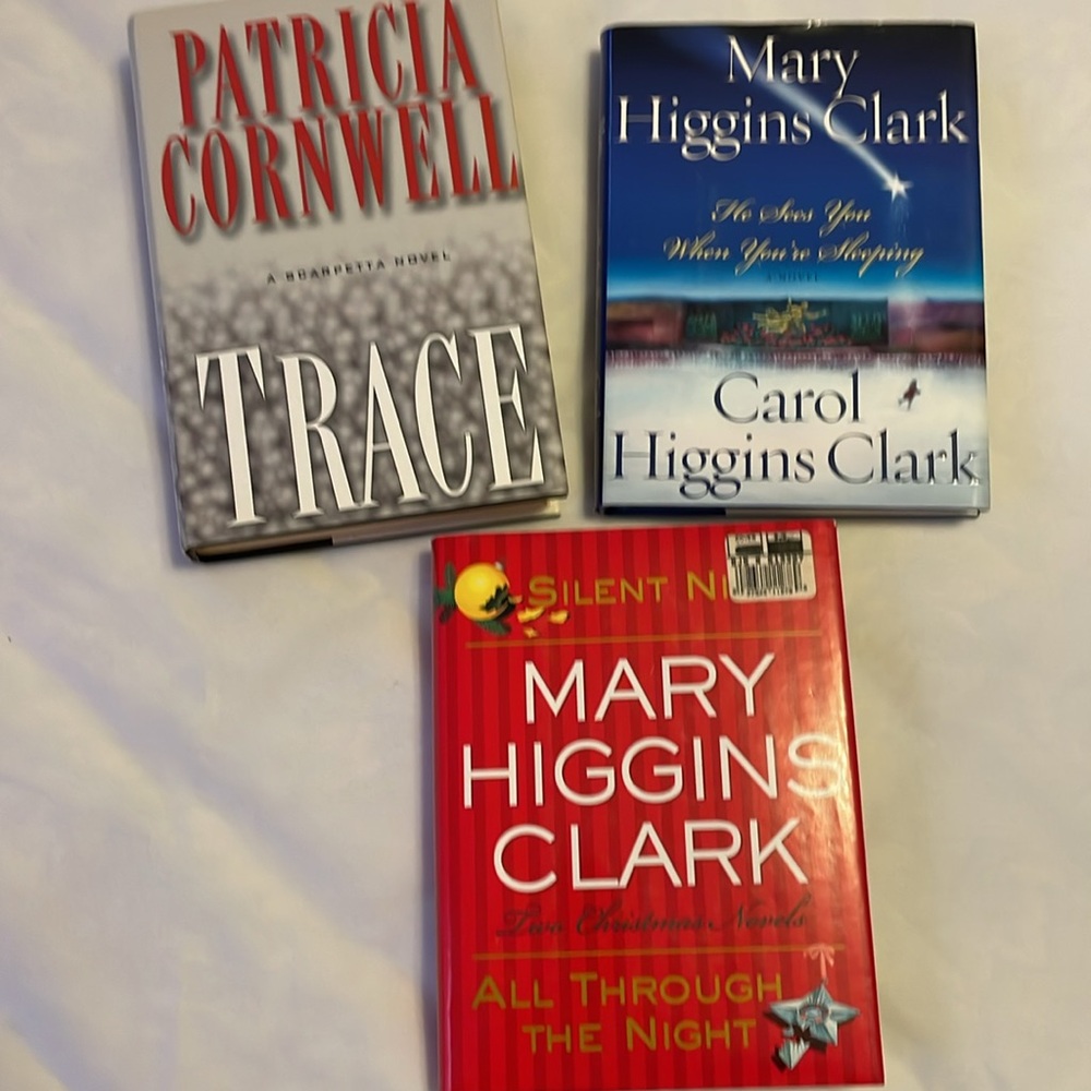 Mary Higgins Clark and Patricia Cornwall hardcover books